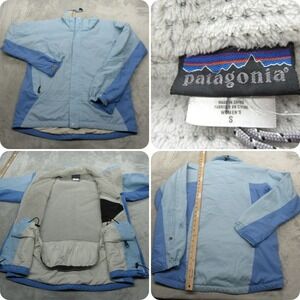 Patagonia Jacket Womens Small Light Blue Regulator Waterproof Full Zip Insulated